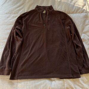 LL Bean Men's Brown fleece Quarter-Zip size large tall